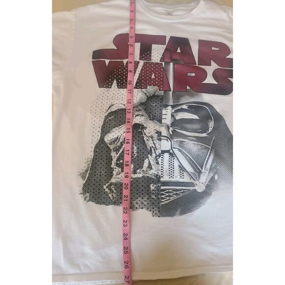 Mens XL Disney Star Wars Darth Vader White Crew Neck T-Shirt - Picture 9 of 9